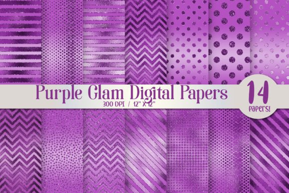 Download Purple Glitter Foil Digital Papers - Purple glitter Collection